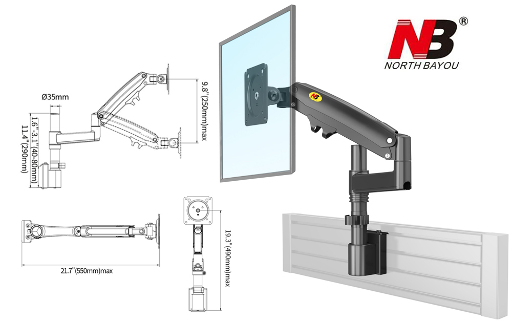 NB M-60辦公室屏風掛架/Office Partition Rail Mount